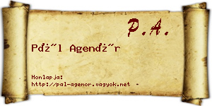 Pál Agenór névjegykártya